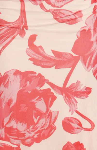 Petal And Pup Petal & Pup Jasmine Floral Asymmetric Neck Dress In Red