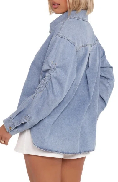 Petal And Pup Petal & Pup Antonella Denim Button-up Shirt In Blue