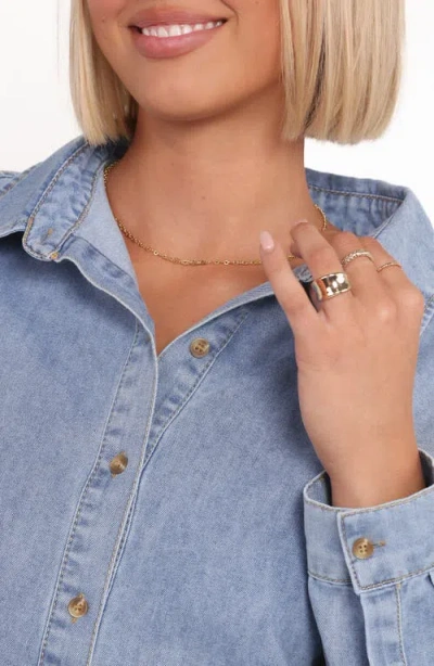 Petal And Pup Petal & Pup Antonella Denim Button-up Shirt In Blue