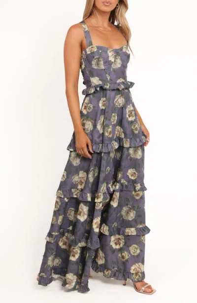 Petal And Pup Petal & Pup Lillee Floral Tiered Maxi Dress In Blue