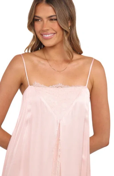 Petal And Pup Petal & Pup Halsey Satin & Lace Slipdress In Pink