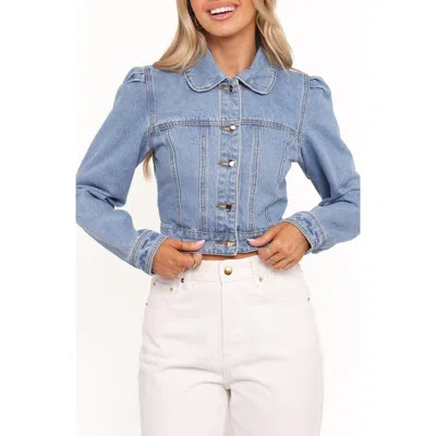 Petal And Pup Petal & Pup Faun Denim Crop Jacket In Blue