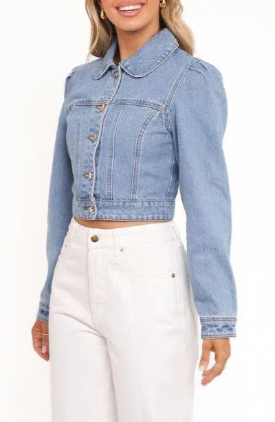 Petal And Pup Petal & Pup Faun Denim Crop Jacket In Blue