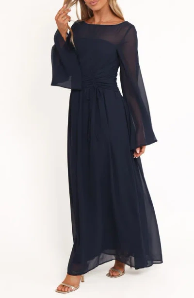Petal And Pup Petal & Pup Samara Long Sleeve Maxi Dress In Blue