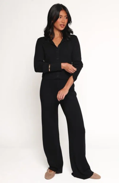 Petal And Pup Petal & Pup Elliott Knit Cardigan & Pants Set In Black