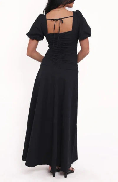 Petal And Pup Petal & Pup Denver Sweetheart Neck Stretch Cotton Maxi Dress In Black