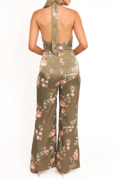Petal And Pup Petal & Pup Holly Floral Print Halter Jumpsuit In Green