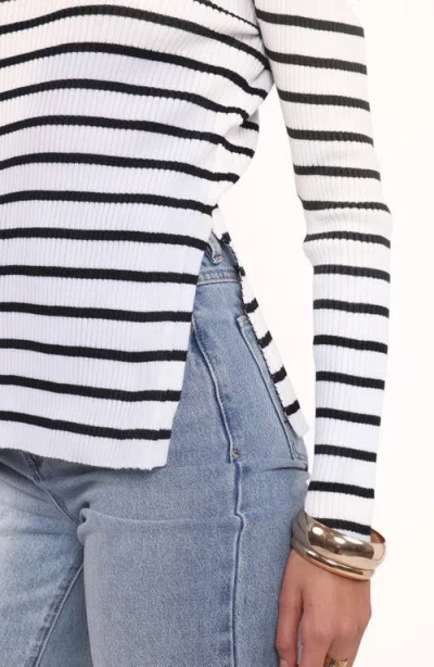 Petal And Pup Petal & Pup Alvina Stripe Rib Boatneck Sweater In White