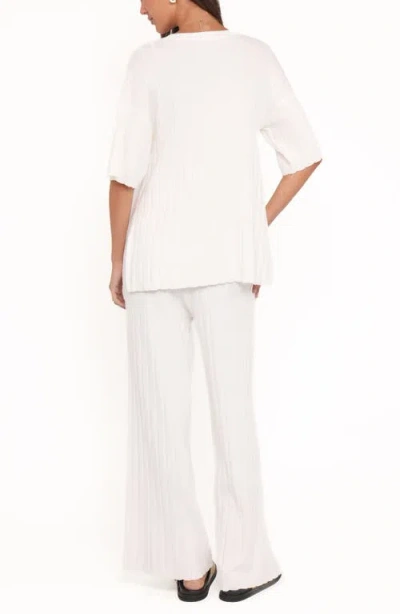 Petal And Pup Petal & Pup Alix Ribbed Sweater & Pants Set In White