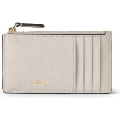 Mulberry Continental Zipped Long Card Holder Chalk In Neutral