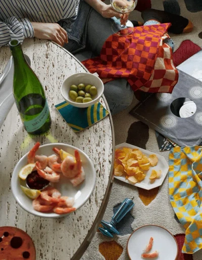 Tortuga Forma Double Sided Dinner Napkin Set In Sunrise At Urban Outfitters In Orange