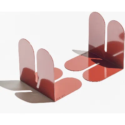 Tortuga Forma Dumbo Bookend Pair Colorful Series In Red