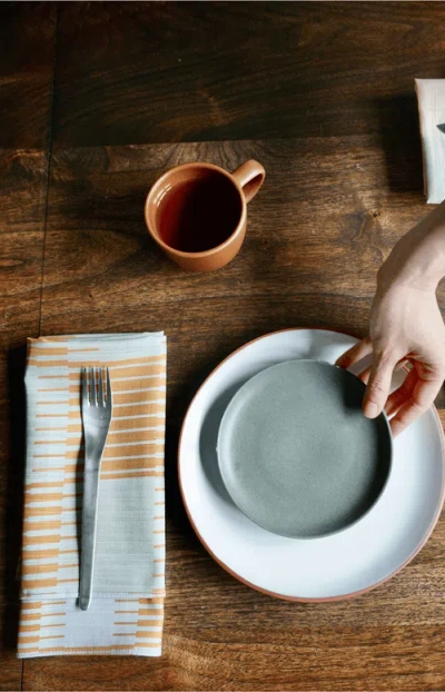 Tortuga Forma Quiet Season Dinner Napkin Set In Bayleaf At Urban Outfitters In Gray