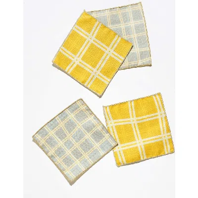 Tortuga Forma Grid Cocktail Napkins Set Of 4 In Multi