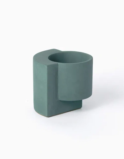 Tortuga Forma Platform Planter Concrete Set Of 2 In Green