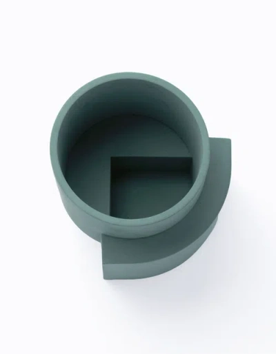 Tortuga Forma Platform Planter Concrete Set Of 2 In Green