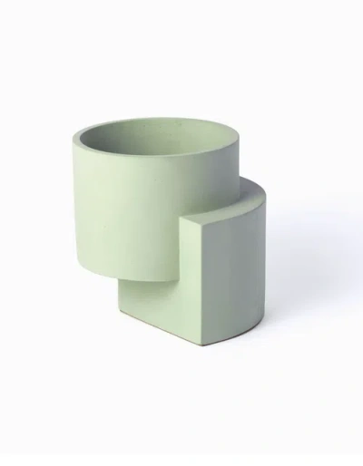 Tortuga Forma Platform Planter Concrete Set Of 2 In Green