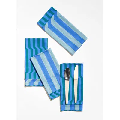 Tortuga Forma Double Sided Dinner Napkin Set In Marine At Urban Outfitters In Blue