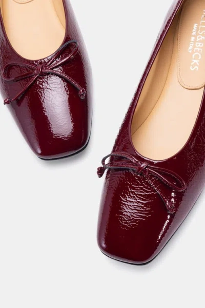Bells & Becks Felicia Square Toe Ballerina Flat In Red