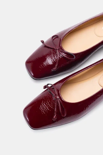 Bells & Becks Felicia Square Toe Ballerina Flat In Red