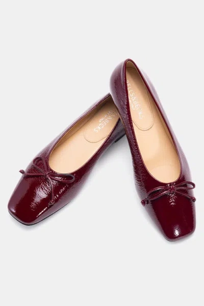 Bells & Becks Felicia Square Toe Ballerina Flat In Red