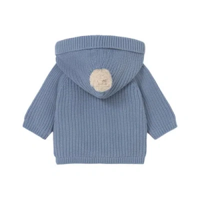 Mayoral Lined Knit Cardigan In Blue