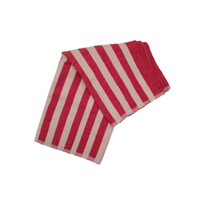 Kd Weave Stripe Towel In Red