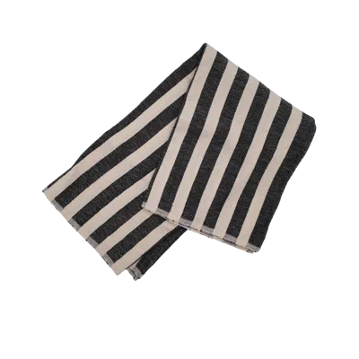 Kd Weave Stripe Towel In Black