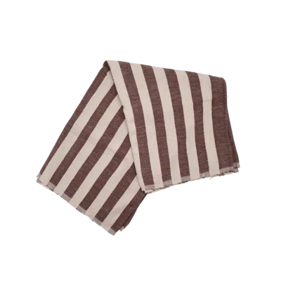 Kd Weave Stripe Towel In Brown