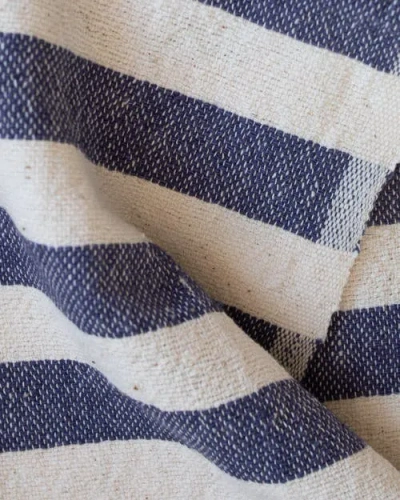 Kd Weave Stripe Hand Towel In Blue