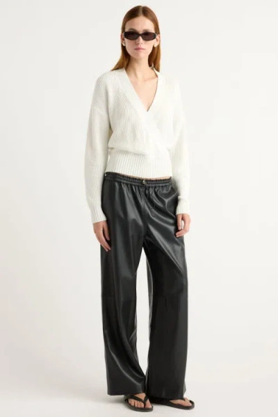 Modern Citizen Maren Cropped V-neck Sweater In White