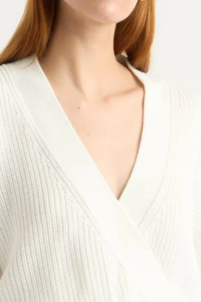 Modern Citizen Maren Cropped V-neck Sweater In White