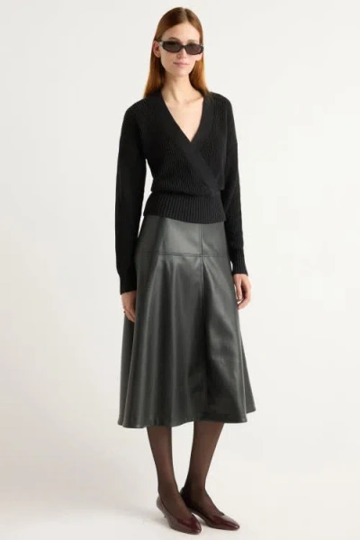 Modern Citizen Maren Cropped V-neck Sweater In Black