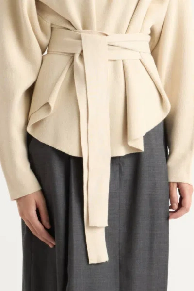 Modern Citizen Nara Tie-front Knit Sweater In Neutral