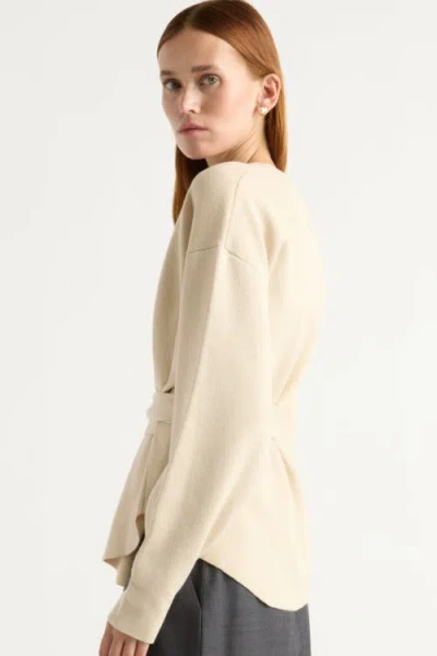 Modern Citizen Nara Tie-front Knit Sweater In Neutral