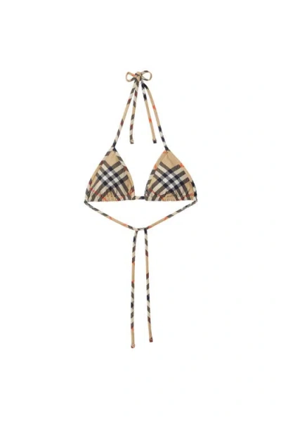 Burberry Check Bikini Top In Multi