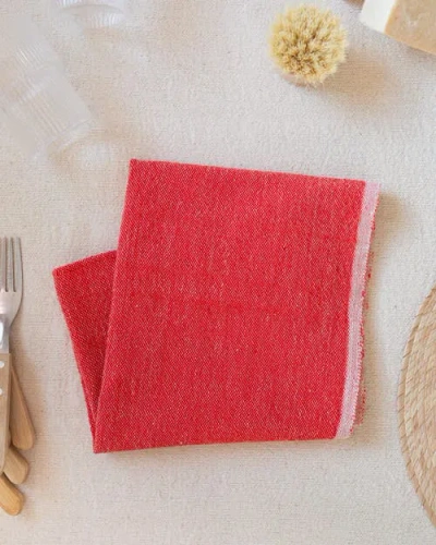 Kd Weave Hand Towel In Red
