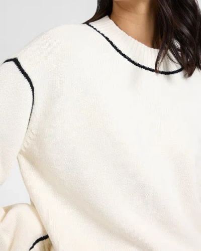 Onia Cotton Oversized Mock Neck Sweater In White