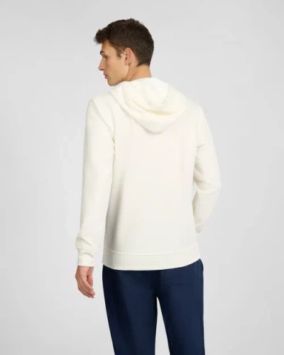 Onia Waffle Half Button Hoodie Egret In White