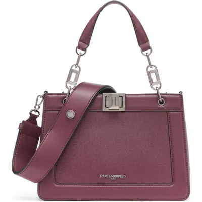 Karl Lagerfeld Ivette Leather Satchel In Purple
