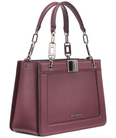 Karl Lagerfeld Ivette Leather Satchel In Purple