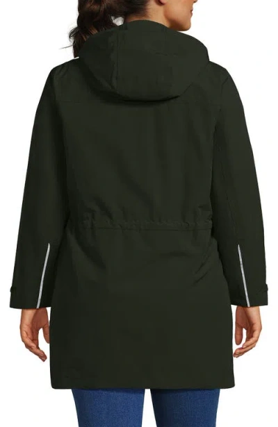 Lands' End Squall Hooded Waterproof Raincoat In Green
