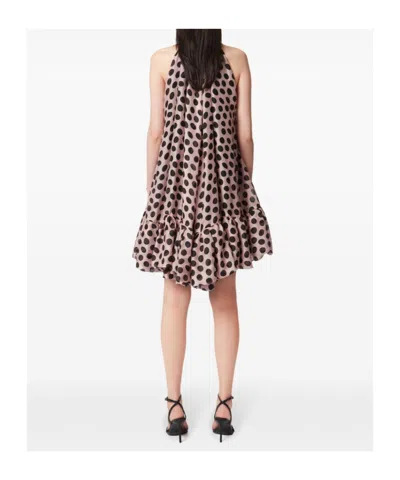 Nina Ricci Halterneck Mini Dress With Peplum In Pink