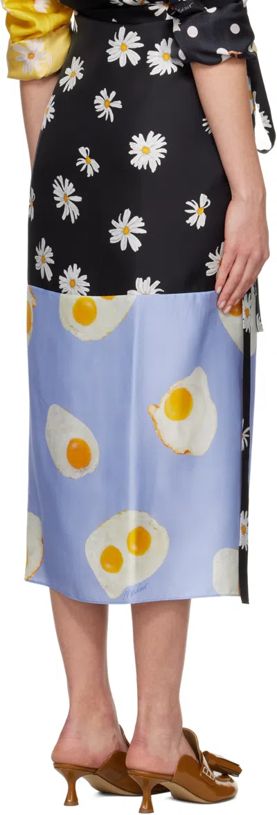 Moschino 'silk Skirt Patchwork' Wrap Design Floral Egg In Multi