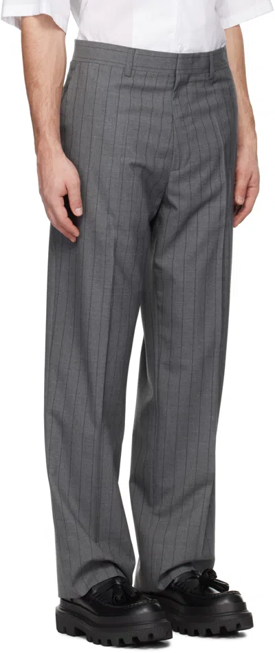 Moschino Pinstripe Trousers In Multi Grey