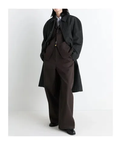Lemaire Raglan Sleeve Coat Clothing In Black