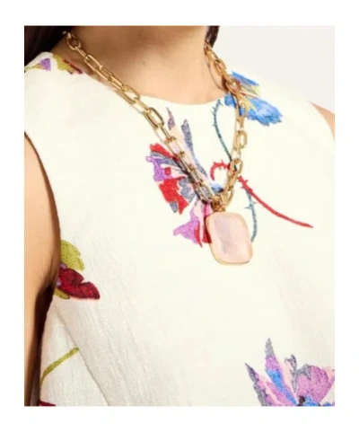 La Doublej La Scala Feather-trimmed Cotton Top In White