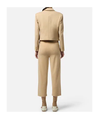 Elisabetta Franchi Virgin-wool Track Pants In Neutral