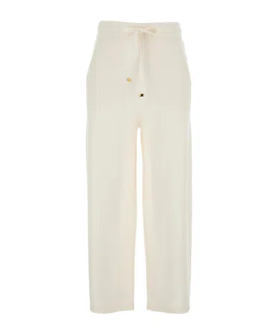 Elisabetta Franchi White Regular Drawstring Pants In White