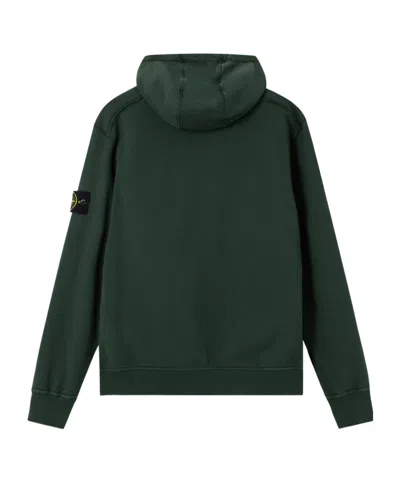 Stone Island Regular-fit Hooded Sweatshirt With Pouch Pocket In Green
